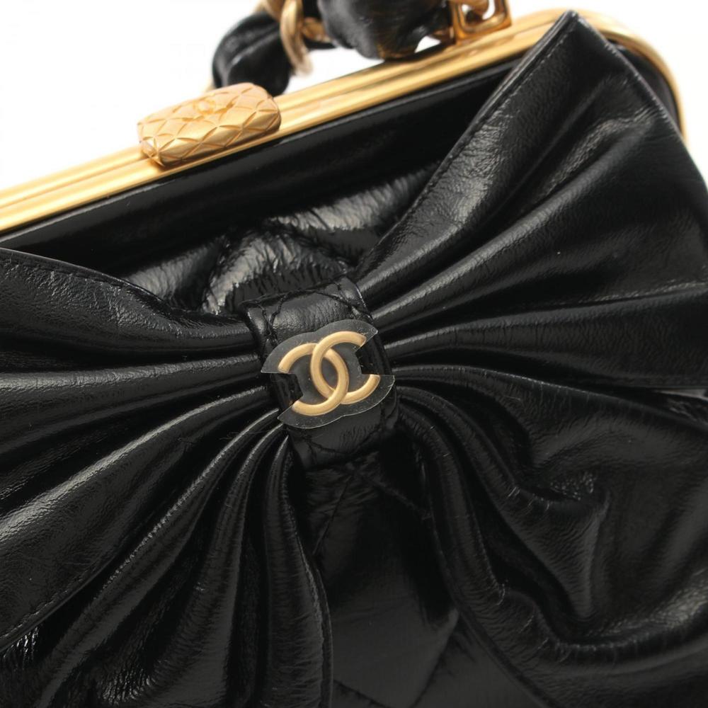 CHANEL Matelasse Chain Clutch Shoulder Bag Leather Women's Black AP4028 - Picture 8 of 10
